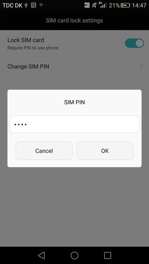 Confirm your new SIM PIN and select OK