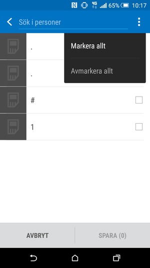 Välj Markera allt