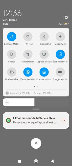 Sélectionnez le bouton  Paramètres