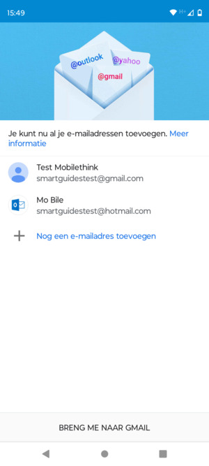 Selecteer BRENG ME NAAR GMAIL