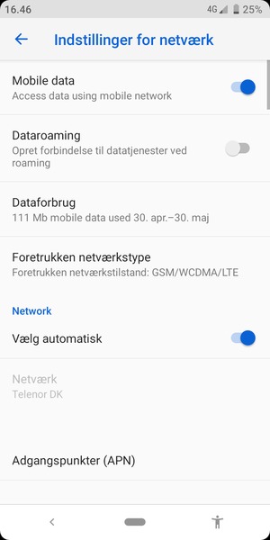 Vælg Adgangspunkter (APN)