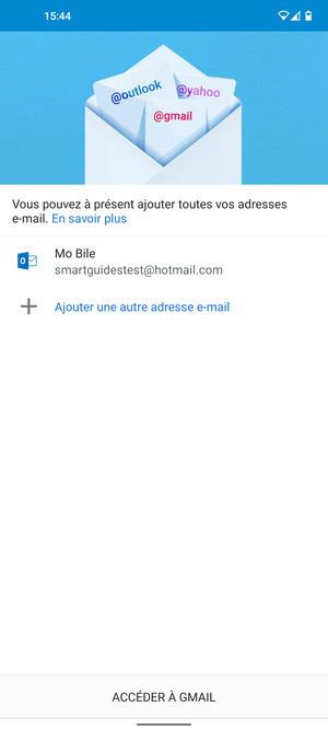 Sélectionnez ACCÉDER À GMAIL