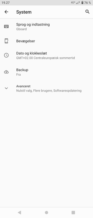 Vælg Backup