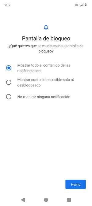 Seleccione la opción deseada y seleccione Hecho