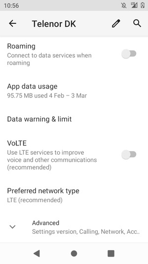 Scroll to and select Advanced