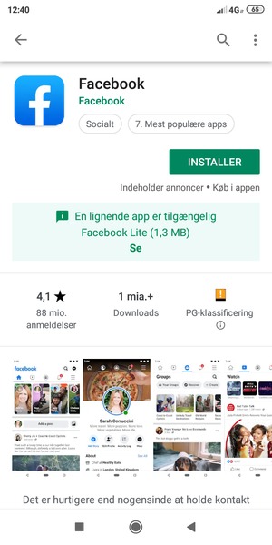 Vælg INSTALLER