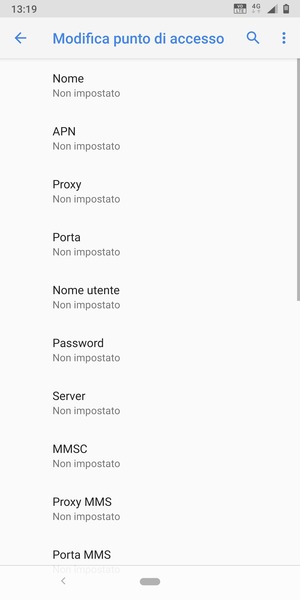 Inserisci informazioni MMS