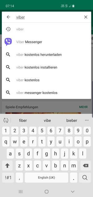 Geben Sie den Namen der App ein und wählen Sie Suchen