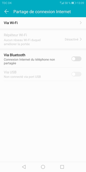Sélectionnez Via Wi-Fi