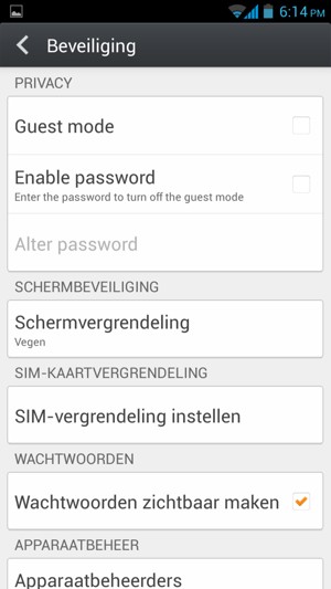 Selecteer SIM-vergrendeling instellen