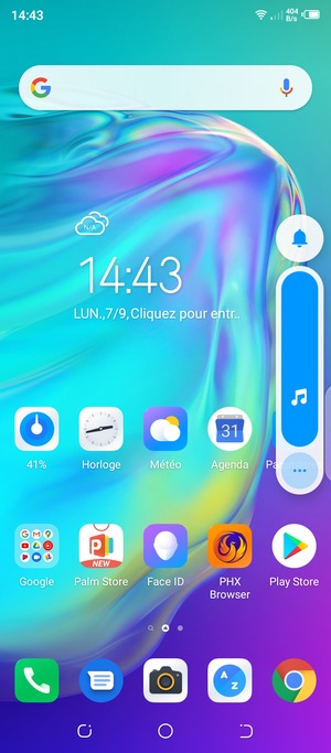 Maintenir appuyé pour baisser le volume au niveau requis