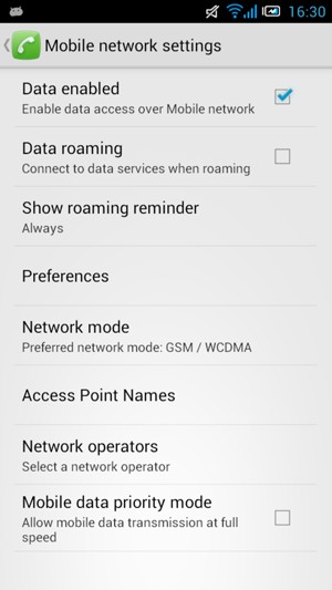 Select Access Point Names
