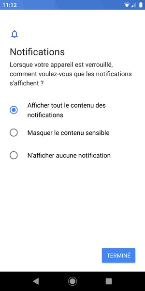 Sélectionnez votre option préférée et sélectionnez TERMINÉ