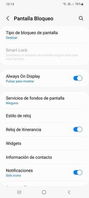 Seleccione Tipo de bloqueo de pantalla