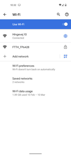 You are now connected to the Wi-Fi network