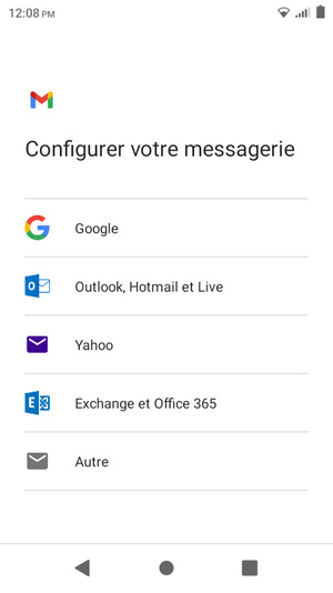 Sélectionnez Exchange et Office 365
