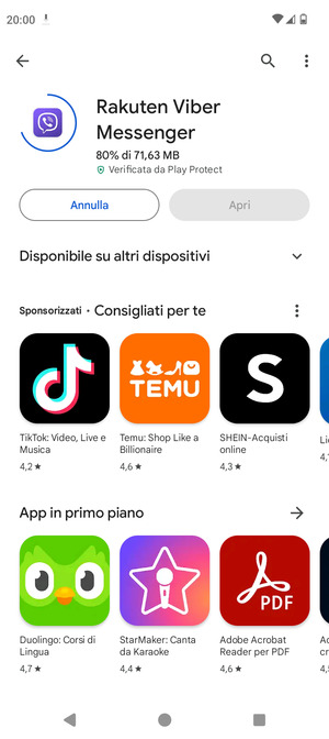Attendi il completamento del processo di installazione