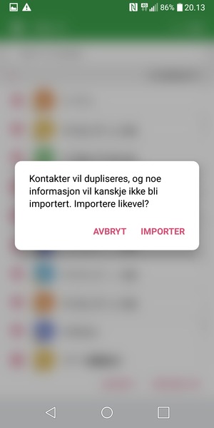 Velg IMPORTER