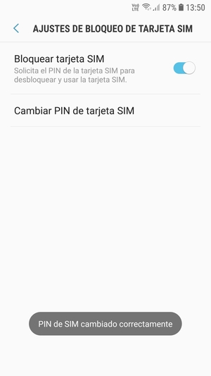 Su PIN de SIM ha sido cambiado