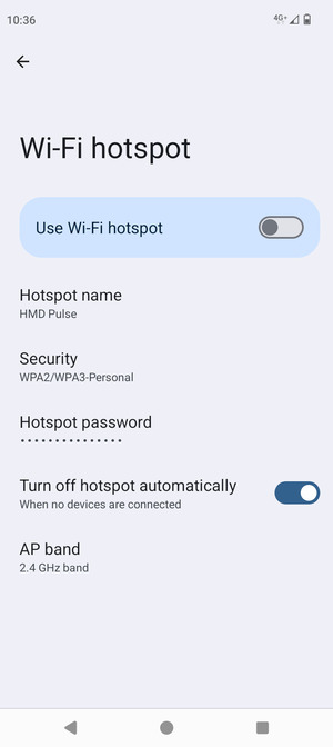 Select Hotspot password