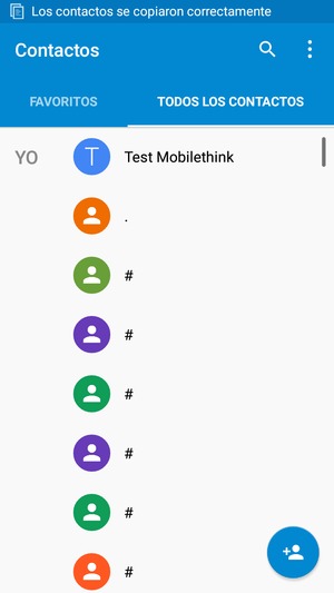 Sus contactos se guardarán en su cuenta de Google y se guardarán en su teléfono la próxima vez que Google sea sincronizado.