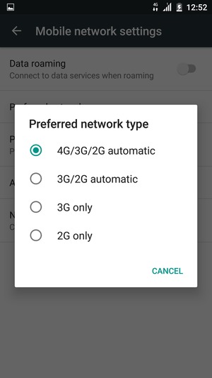 Select your preferred option