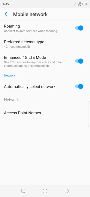 Select Access Point Names