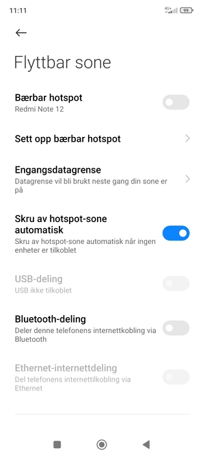 Velg Sett opp bærbar hotspot