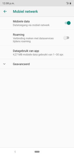 Om van netwerk te wisselen in geval van netwerkproblemen, selecteert u Geavanceerd
