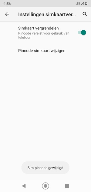 Uw Sim-pincode is gewijzigd