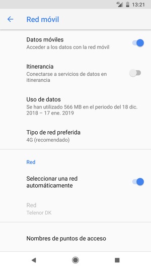 Seleccione Tipo de red preferida