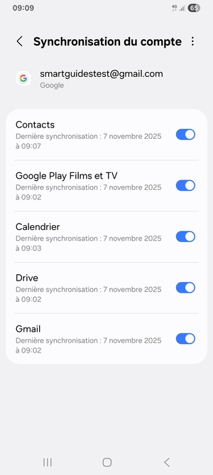 Assurez-vous que Contacts est sélectionné