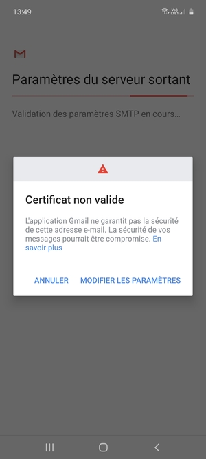 Sélectionnez MODIFIER LES PARAMÈTRES