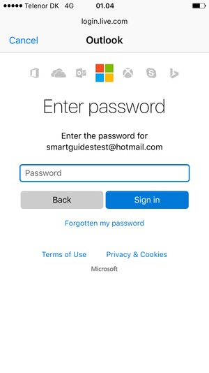 Enter your Password and select Sign in