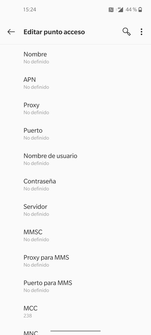 Introduzca la información de Internet
