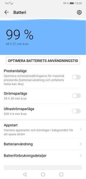 Aktivera Strömsparläge