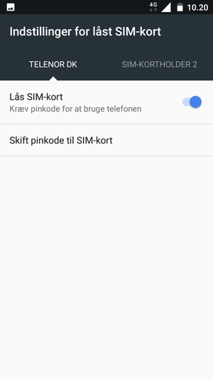 Vælg Public og Skift pinkode til SIM-kort
