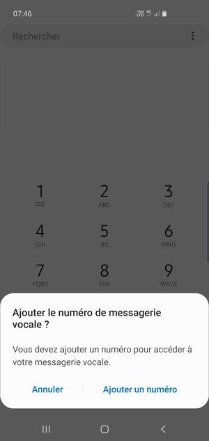Si votre messagerie vocale n'est pas configurée, sélectionnez Ajouter un numéro