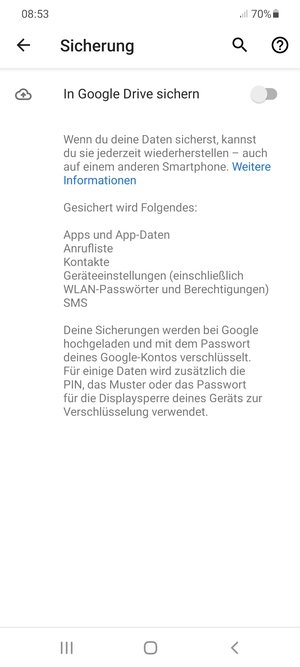 Schalten Sie In Google Drive sichern ein