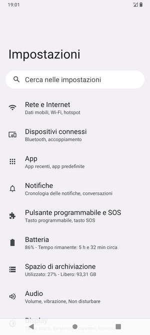 Seleziona Rete e Internet