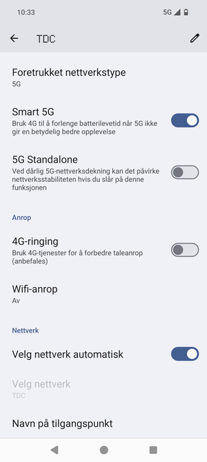 Bla til og velg Navn på tilgangspunkt