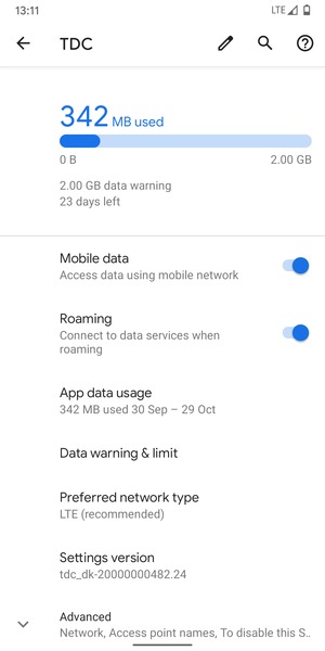 Turn Roaming on or off