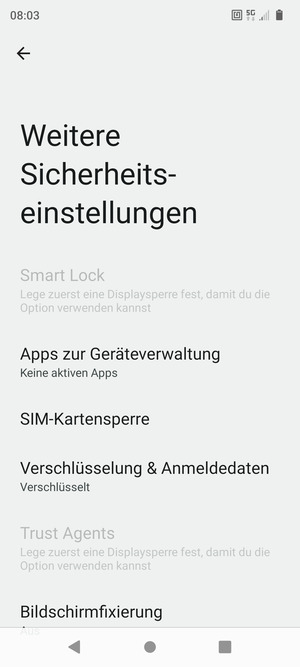 Wählen Sie SIM-Kartensperre