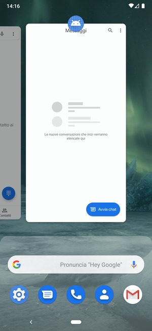 Scorri verso l'alto le app per chiuderle