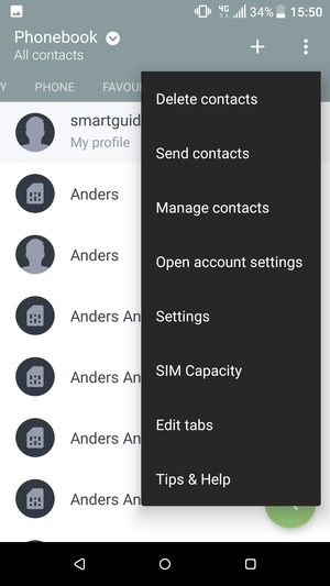 Select Manage contacts
