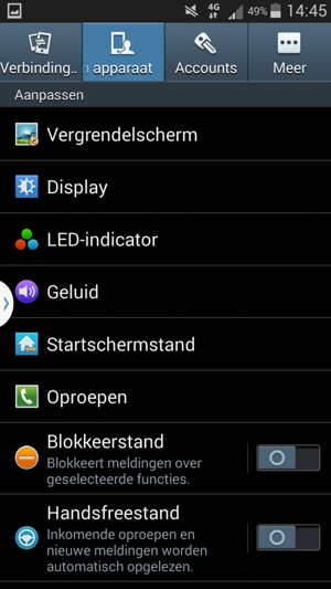 Om uw schermvergrendeling te activeren, ga naar het Mijn apparaat-menu en selecteer Vergrendelscherm