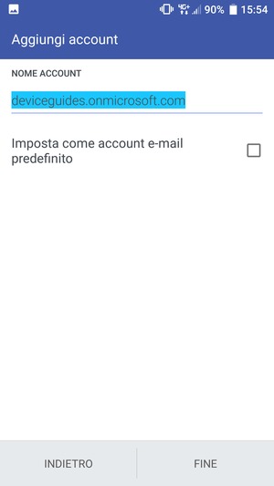 Scegli un nome per il tuo account e seleziona FINE