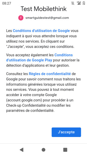 Faites défiler et sélectionnez J'accepter