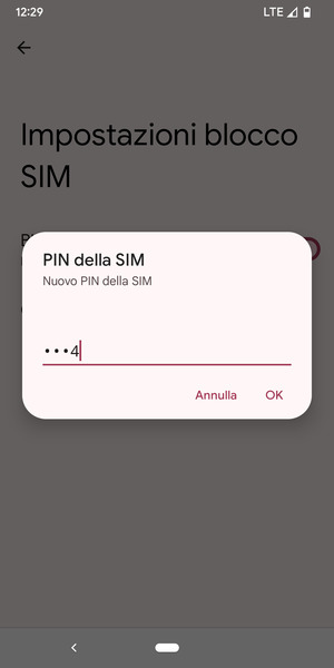 Inserisci Nuovo PIN della SIM e seleziona OK