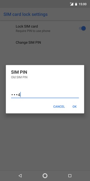 Enter your Old SIM PIN and select OK